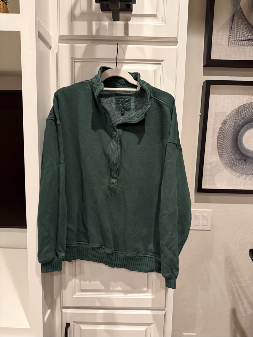 aerie Men’s Forest Green Quarter-Zip Pullover
